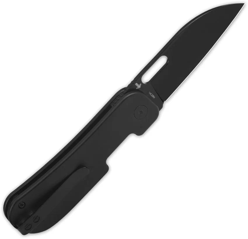 QSP Knife Variant PE Linerlock Black Titanium Coated 14C28N Blade - Slim EDC Knife For Everyday Carry by QSP Knife