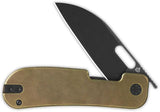QSP Variant PE Liner Lock Bronze Titanium EDC Knife - 3 Inch 14C28N Blade with Stonewashed Finish by QSP Knife