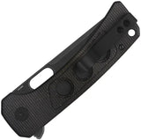 QSP Unicorn Button Lock Knife Black Stonewash 14C28N Blade Dark Brown Micarta Handle - Fast One Hand Deployment by QSP Knife