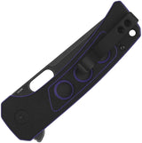 QSP Unicorn Button Lock Purple G10 Compact EDC Knife 3.25in Blade Black Stonewash 14C28N - Everyday Carry Ready by QSP Knife