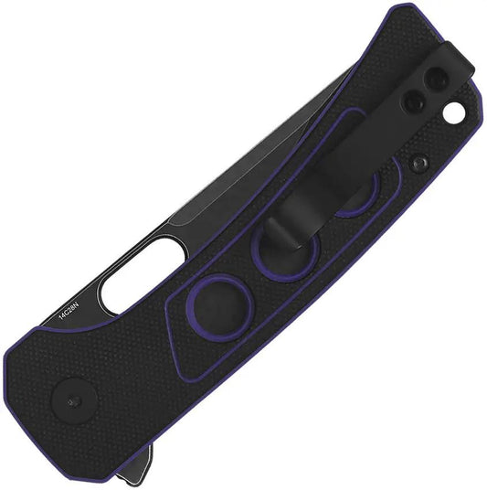 QSP Unicorn Button Lock Purple G10 Compact EDC Knife 3.25in Blade Black Stonewash 14C28N - Everyday Carry Ready by QSP Knife