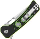QSP Unicorn Button Lock Knife Neon G10 EDC Tactical Folding Knife - One Handed Opening With Pocket Clip And Lanyard Hole by QSP Knife