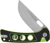 QSP Unicorn Button Lock Knife Neon G10 EDC Tactical Folding Knife - One Handed Opening With Pocket Clip And Lanyard Hole by QSP Knife
