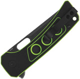 QSP Unicorn Button Lock Knife Neon G10 QS156C2 - Bold Neon G10 Handle With Secure Button Lock 14C28N Blade EDC by QSP Knife