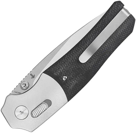 QSP Vault Glyde Lock Folding Knife - Compact 3.25-Inch Blade, Black Micarta Handle For Everyday Carry by QSP Knife