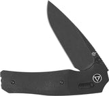 QSP Knife Vault Glyde Lock Black Micarta EDC Knife - 3.25in Blade 14C28N Sandvik Stonewashed Thumb Stud Pocket Clip by QSP Knife