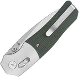 QSP Knife Vault Glyde Lock Green Micarta - Compact 3.25 Inch Blade EDC Knife for Collectors by QSP Knife