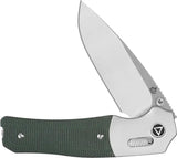 QSP Knife Vault Glyde Lock Green Micarta - Compact 3.25 Inch Blade EDC Knife for Collectors by QSP Knife