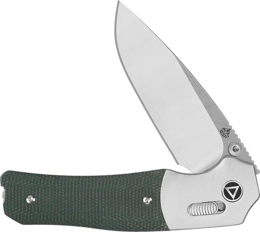 QSP Knife Vault Glyde Lock Green Micarta - Compact 3.25 Inch Blade EDC Knife for Collectors by QSP Knife