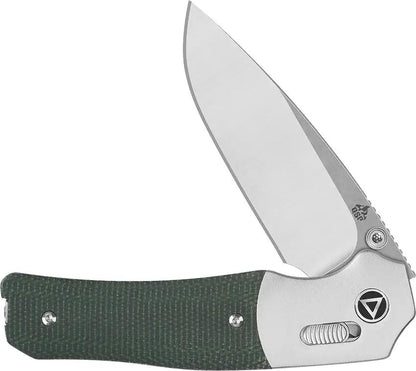 QSP Knife Vault Glyde Lock Green Micarta - Compact 3.25 Inch Blade EDC Knife for Collectors by QSP Knife