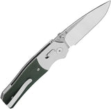 QSP Knife Vault Glyde Lock Green Micarta - Compact 3.25 Inch Blade EDC Knife for Collectors by QSP Knife