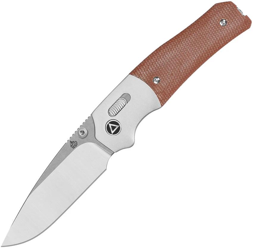 QSP Knife Vault Glyde Lock QS157C1 Tan Canvas Micarta EDC Enthusiasts Compact Precision Knife by QSP Knife