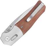 QSP Knife Vault Glyde Lock QS157C1 Tan Canvas Micarta EDC Enthusiasts Compact Precision Knife by QSP Knife