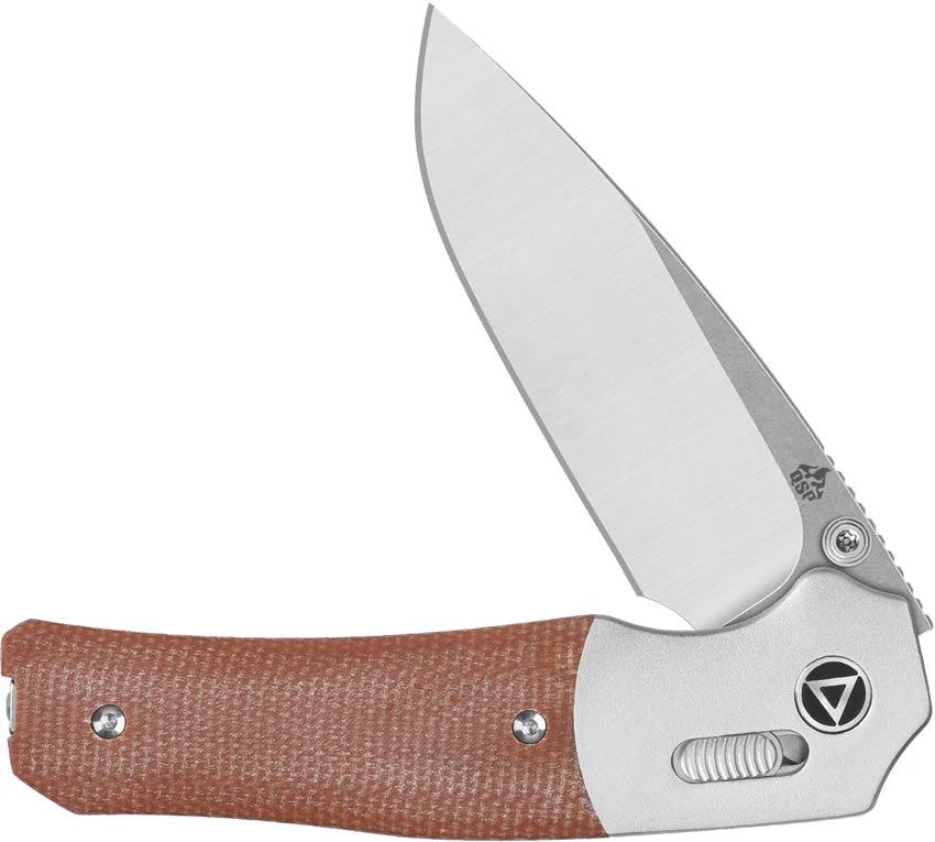 QSP Knife Vault Glyde Lock QS157C1 Tan Canvas Micarta EDC Enthusiasts Compact Precision Knife by QSP Knife