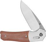 QSP Knife Vault Glyde Lock QS157C1 Tan Canvas Micarta EDC Enthusiasts Compact Precision Knife by QSP Knife