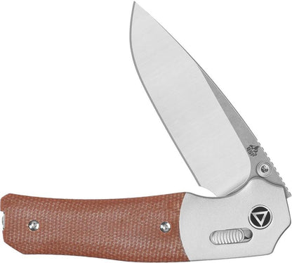 QSP Knife Vault Glyde Lock QS157C1 Tan Canvas Micarta EDC Enthusiasts Compact Precision Knife by QSP Knife