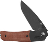 QSP Glyde Lock Knife Vault - Tan Micarta Handle, 14C28N Sandvik Blade For EDC Everyday Carry by QSP Knife