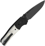QSP Knife Vault Glyde Lock Pocket Knife - 14C28N Drop Point Blade, Stonewashed Aluminum G10 Handle by QSP Knife