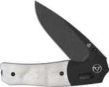 QSP Knife Vault Glyde Lock Pocket Knife - 14C28N Drop Point Blade, Stonewashed Aluminum G10 Handle by QSP Knife