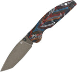 QSP Turtle Punk EDC Knife Linerlock With MultiG10 Handle Bold Grip 14C28N Stainless Steel Champagne Ceramic Coating by QSP Knife
