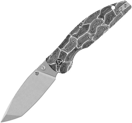 QSP Turtle Punk Linerlock Knife 14C28N Tanto Blade G10 Black White Handle For EDC Enthusiasts by QSP Knife