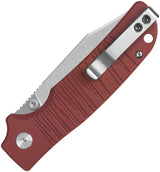 QSP Kali Button Lock Knife - Red G10 Handle With 3.25 Inch Clip Point EDC For Outdoorsmen by QSP Knife