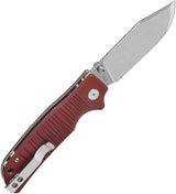 QSP Kali Button Lock Knife - Red G10 Handle With 3.25 Inch Clip Point EDC For Outdoorsmen by QSP Knife