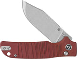QSP Kali Button Lock Knife - Red G10 Handle With 3.25 Inch Clip Point EDC For Outdoorsmen by QSP Knife