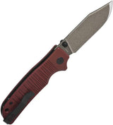 QSP Kali Button Lock Folding Knife - One Handed EDC Reliability With 3.25-Inch Blade And Red G10 Handle by QSP Knife