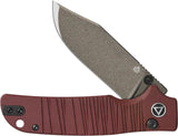 QSP Kali Button Lock Folding Knife - One Handed EDC Reliability With 3.25-Inch Blade And Red G10 Handle by QSP Knife