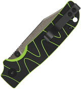 QSP Kali Button Lock Compact Folding Knife - 3.25in Clip Point Blade With Neon G10 Handle For EDC Enthusiasts by QSP Knife