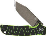 QSP Kali Button Lock Compact Folding Knife - 3.25in Clip Point Blade With Neon G10 Handle For EDC Enthusiasts by QSP Knife