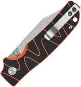 QSP Kali Button Lock Knife - Compact EDC Ready For One-Hand Deployment In Black Orange G10 by QSP Knife