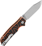 QSP Kali Button Lock Knife - Compact EDC Ready For One-Hand Deployment In Black Orange G10 by QSP Knife
