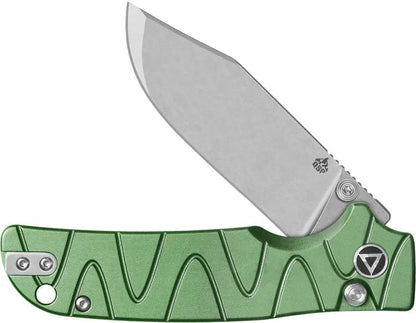 QSP Kali Button Lock Green QS159E1 EDC Knife - Lightweight Aluminum Handle for Everyday Carry by QSP Knife