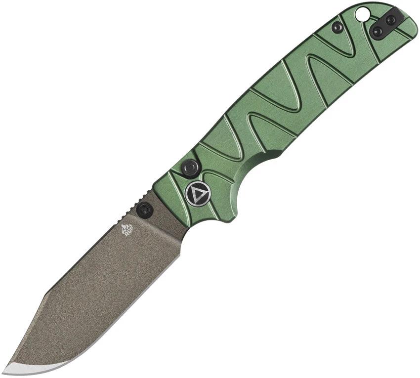 QSP Kali Button Lock Knife QS159E2 Green Compact EDC One Handed Operation For Everyday Carriers by QSP Knife