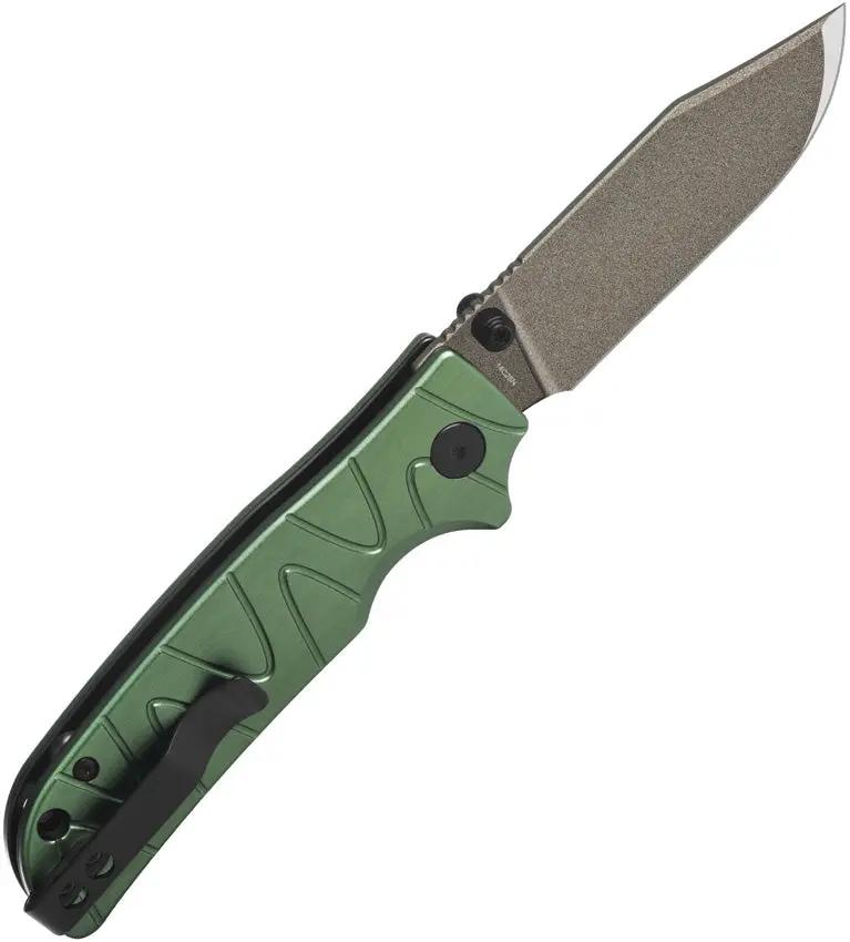 QSP Kali Button Lock Knife QS159E2 Green Compact EDC One Handed Operation - One Handed Deployment by QSP Knife