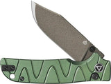 QSP Kali Button Lock Knife QS159E2 Green Compact EDC One Handed Operation - One Handed Deployment by QSP Knife