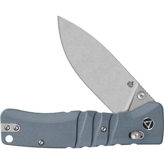 QSP Ripley Glyde Folding Knife Gray G10 Handle 3.5in Drop Point 14C28N Stonewash For EDC Enthusiasts by QSP Knife