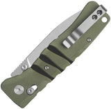 QSP Knife Ripley Glyde Lock Green G10 EDC Knife - 3.5 Inch Blade With Thumb Stud, Stonewash Finish by QSP Knife
