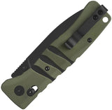QSP Ripley Glyde Lock Knife - Sandvik 14C28N Blade Green G10 Handle Ideal For Everyday Carry And Outdoor Tasks by QSP Knife