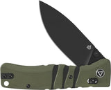 QSP Ripley Glyde Lock Knife - Sandvik 14C28N Blade Green G10 Handle Ideal For Everyday Carry And Outdoor Tasks by QSP Knife