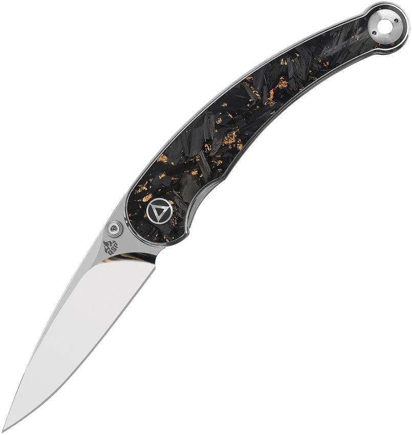 QSP Knife Dolphin Linerlock Gold CF QS161-A by QSP Knife