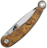 QSP Dolphin Linerlock Knife With Wood Handle - 3.13 Inch Spear Point Blade 14C28N Sandvik EDC Ready by QSP Knife