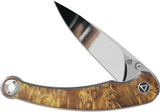 QSP Dolphin Linerlock Knife With Wood Handle - 3.13 Inch Spear Point Blade 14C28N Sandvik EDC Ready by QSP Knife