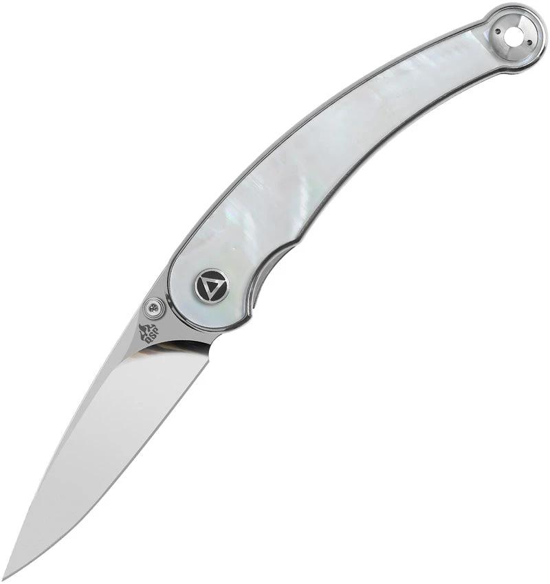 QSP Dolphin Liner Lock Knife Pearl Handle Premium Spear Point Sandvik 14C28N EDC Edition by QSP Knife