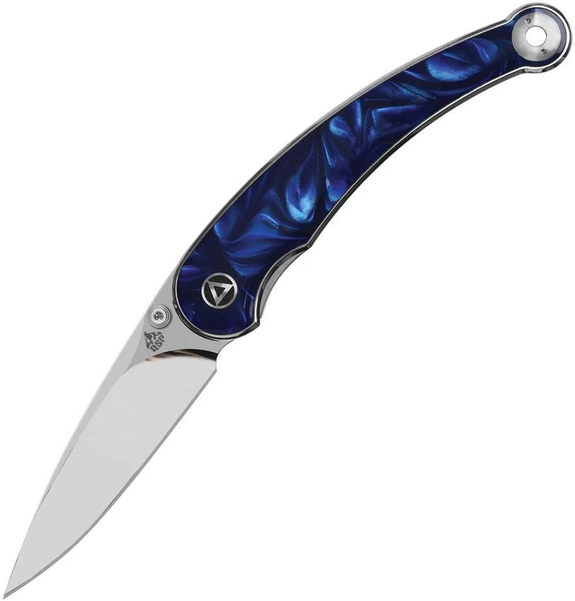 QSP Knife Dolphin Linerlock Blue Resin QS161-E by QSP Knife