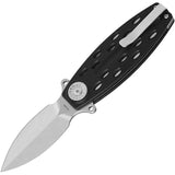 QSP Beetle Linerlock Knife - Satin 14C28N Blade, Black G10 Handle for Everyday Carry by QSP Knife