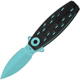 QSP Beetle Linerlock QS162E Knife - Blue Coated 14C28N Spear Point Blade, G10 Handle, Extended Tang, EDC Clip by QSP Knife