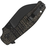 QSP Chefmaster Liner Lock Knife 3.25in Wharncliffe Blade Burlap Micarta Handle - Compact EDC Knife for Precise Cuts by QSP Knife